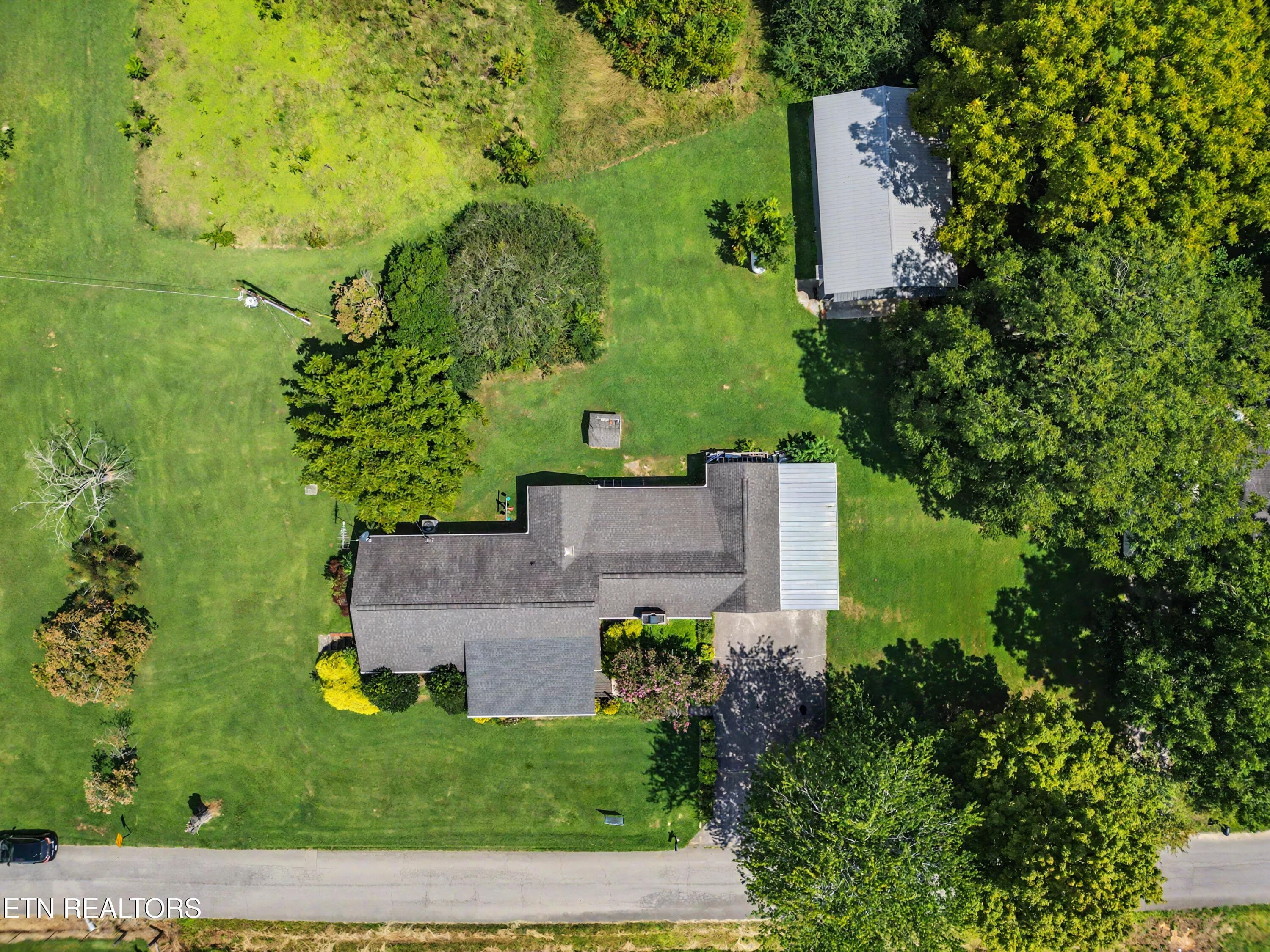 Overhead drone shot of property - 134 Hodges Lane, Maryville, TN 37804