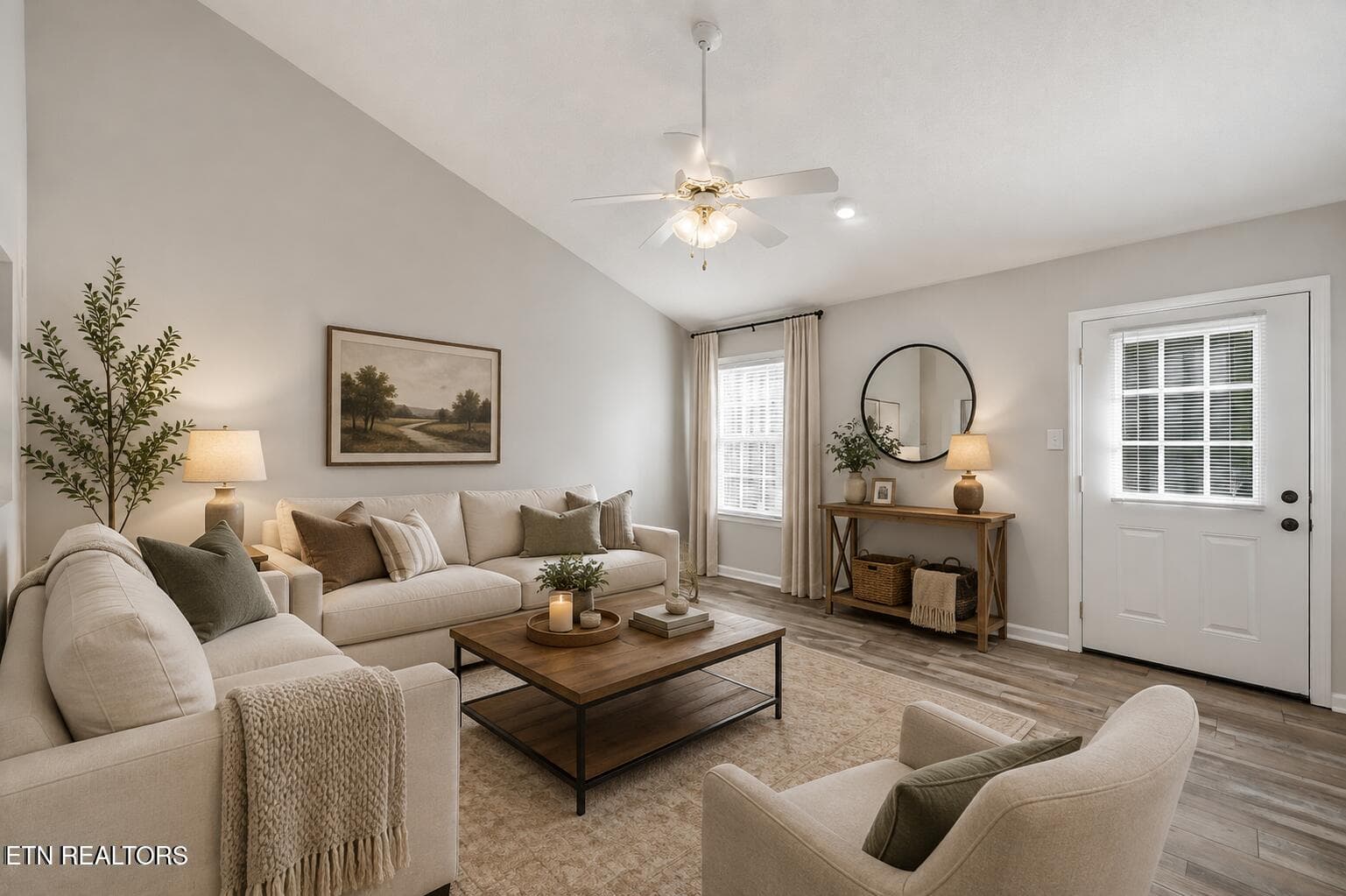 Ai staged living room - 6946 La Christa Way, Knoxville, TN 37921, Knoxville