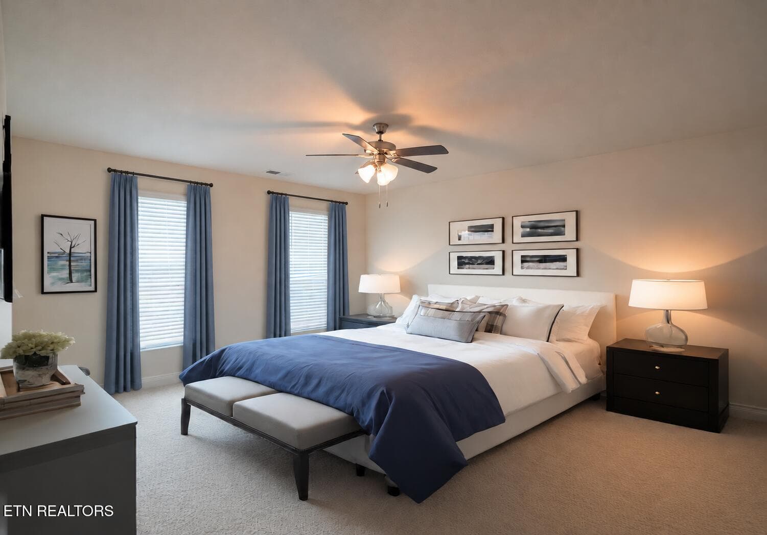 Primary Bedroom virtually staged - 3116 Berna Way, Morristown, TN 37814