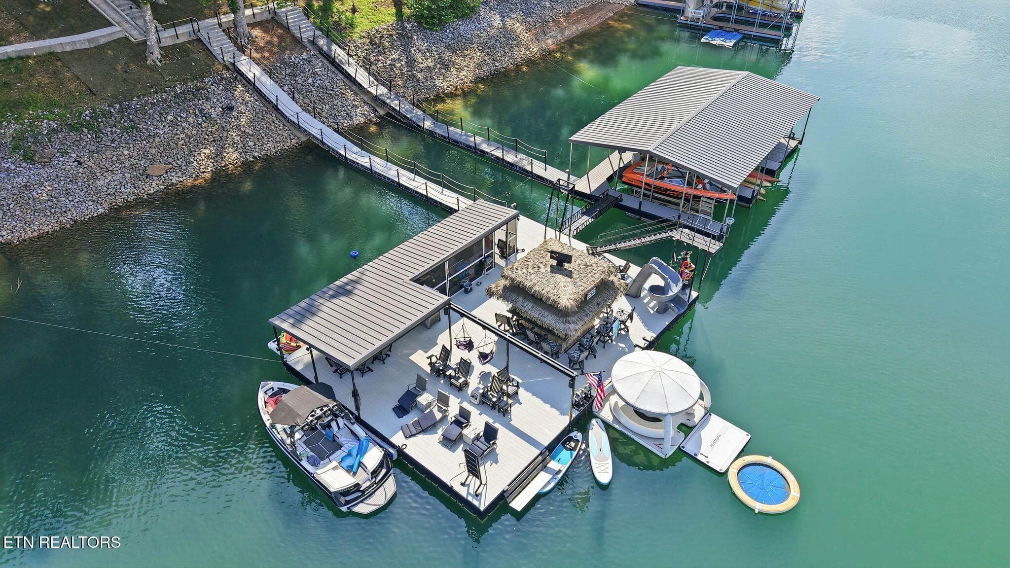 Two-Docks-Lakefront-Covered-Slips - 773 Yoakum Hollow Rd, Jacksboro, TN 37757, Jacksboro