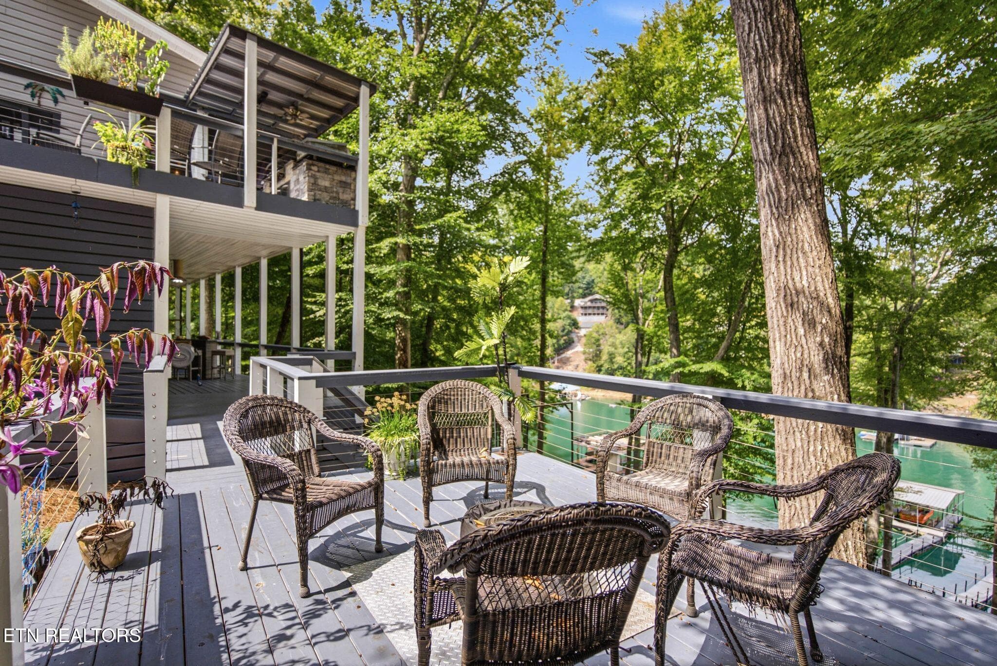 Lower-Level-Firepit-Deck-Lake-View - 773 Yoakum Hollow Rd, Jacksboro, TN 37757, Jacksboro