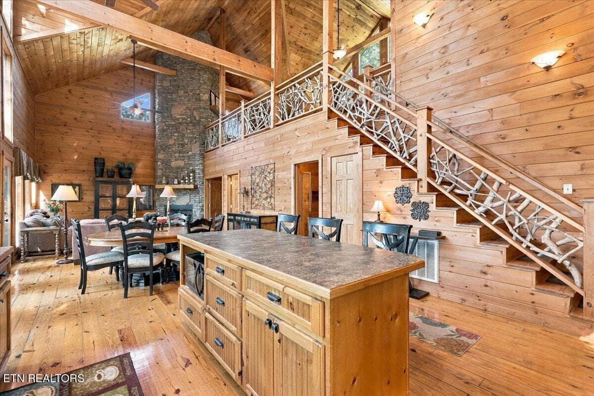 Kitchen/Dining/Staircase - 504 Twin Oak Mtn Lane, Townsend, TN 37882, Townsend