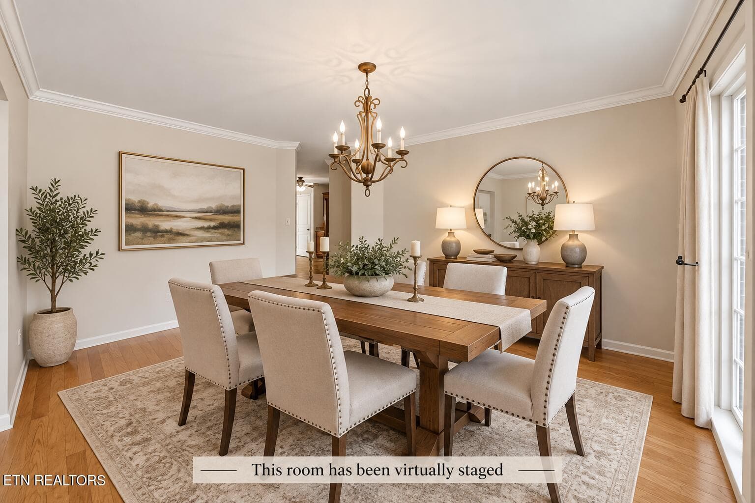 Dining Room Virtually Staged - 1721 Bombay Lane, Knoxville, TN 37932