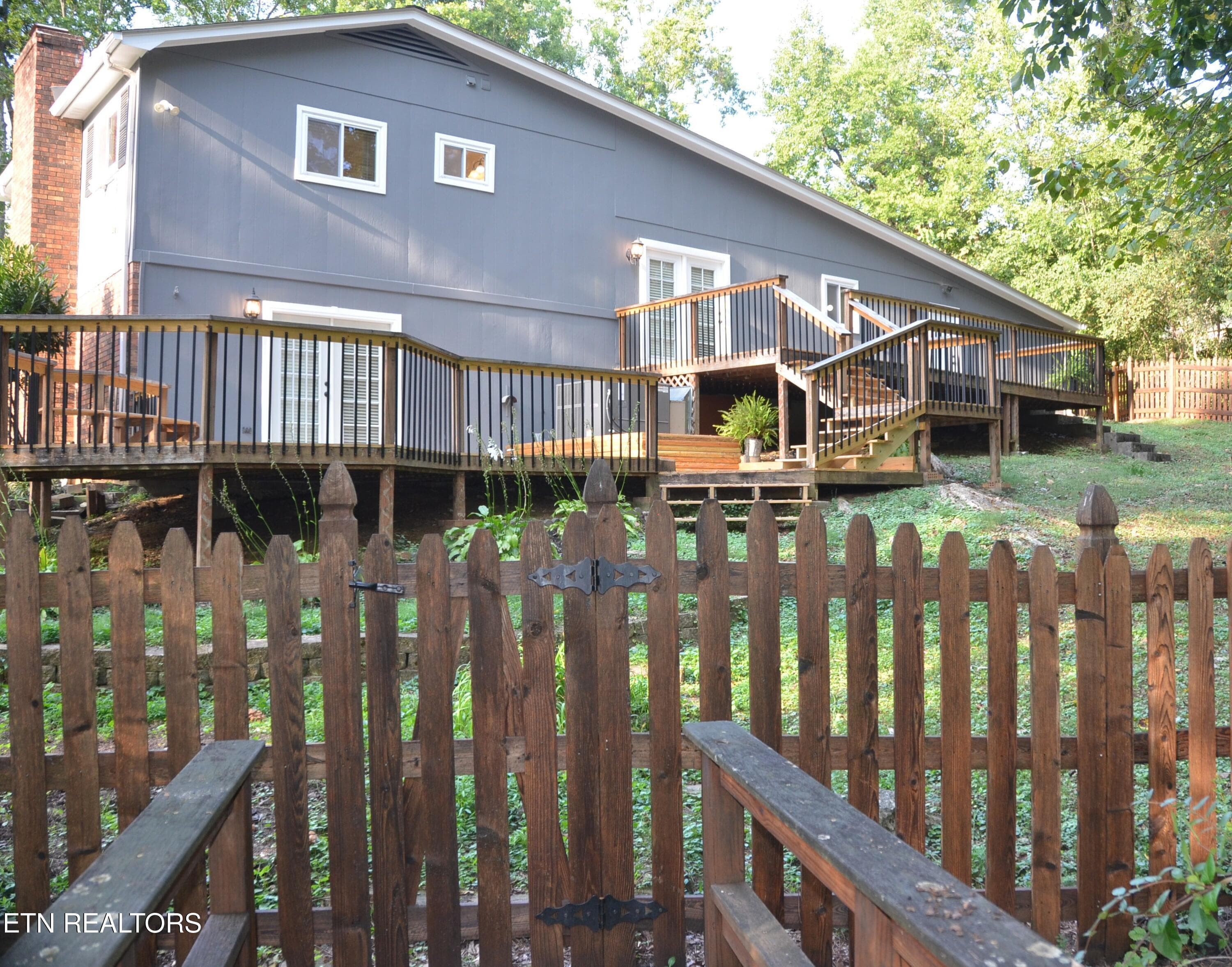 Backyard Fenced with Bridge - 104 Clark Lane, Oak Ridge, TN 37830
