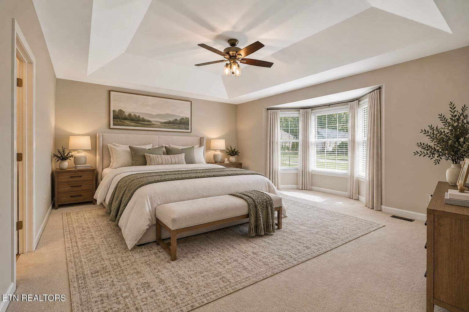 Virtually staged- Master bedroom - 151 Northridge Drive, Crossville, TN 38558