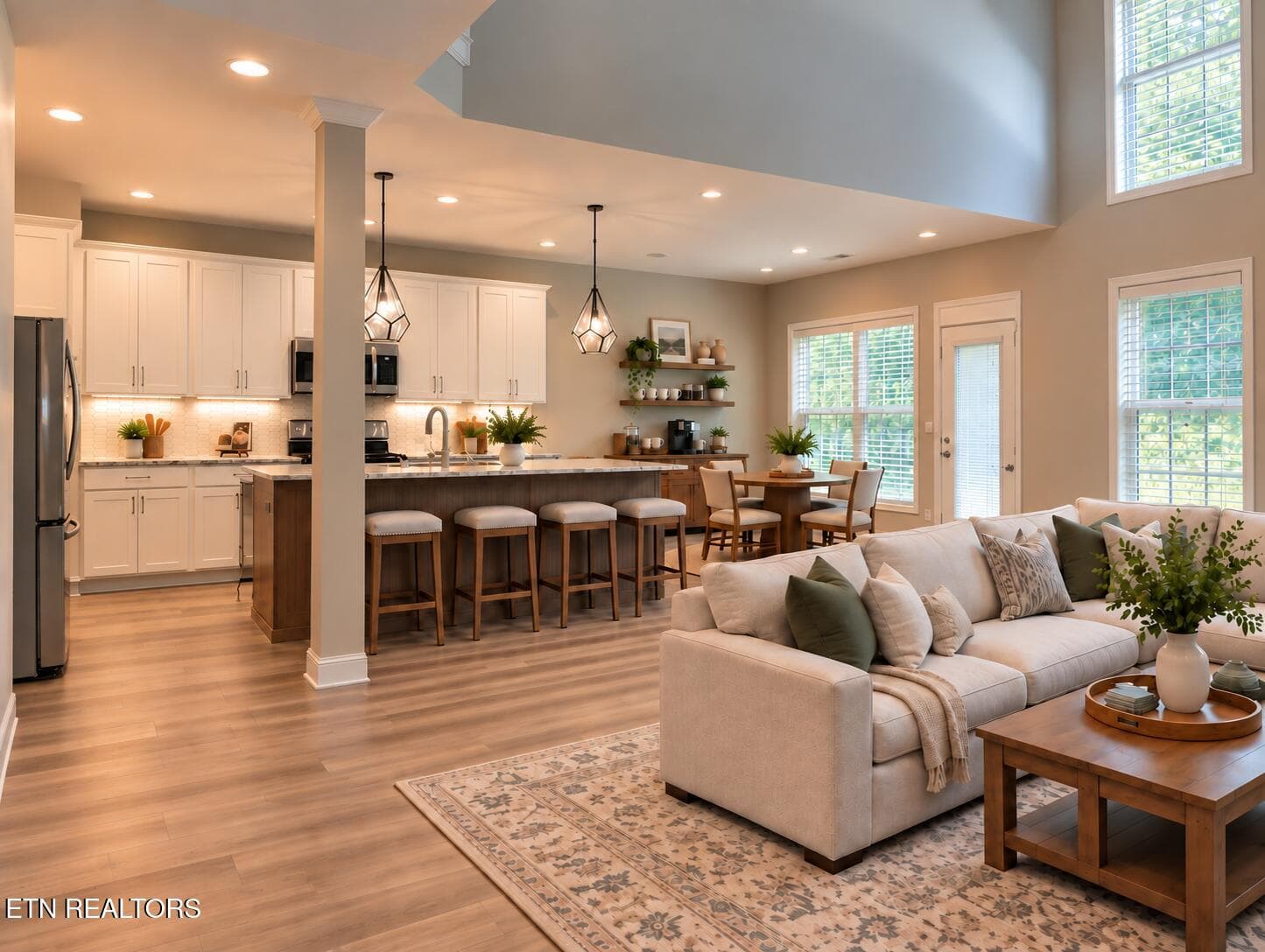 Living Room/Kitchen - Virtually Staged - 1111 Snowy Peak Lane, Knoxville, TN 37922, Knoxville