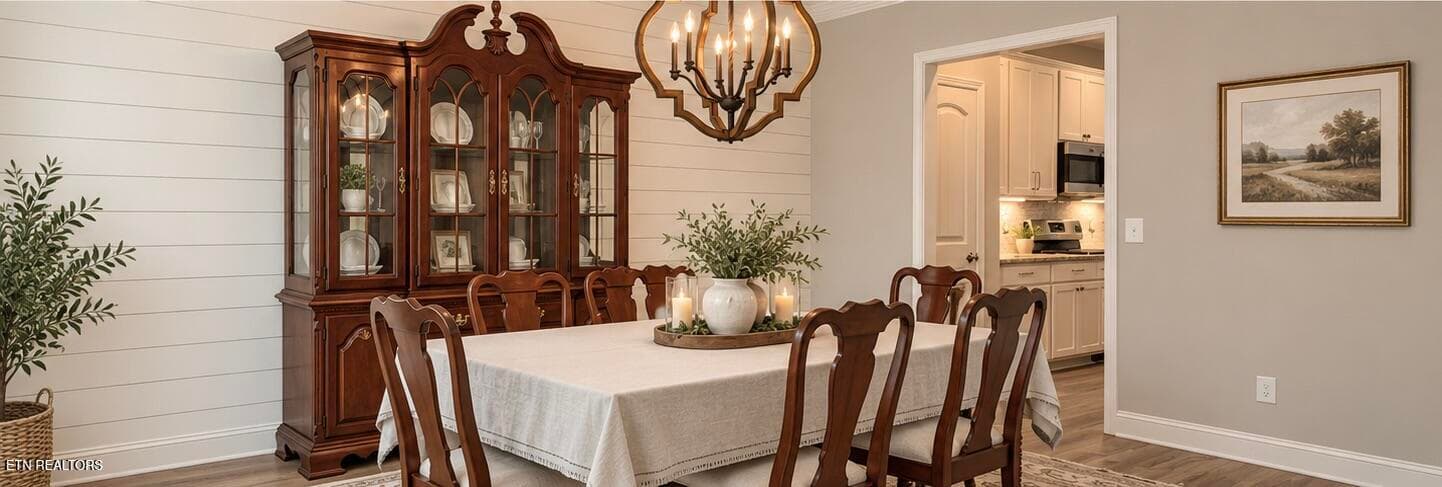 Dining Room - Virtually Staged - 1111 Snowy Peak Lane, Knoxville, TN 37922, Knoxville