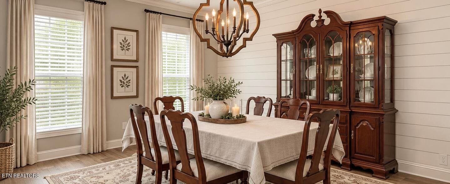 Dining Room - Virtually Staged - 1111 Snowy Peak Lane, Knoxville, TN 37922, Knoxville