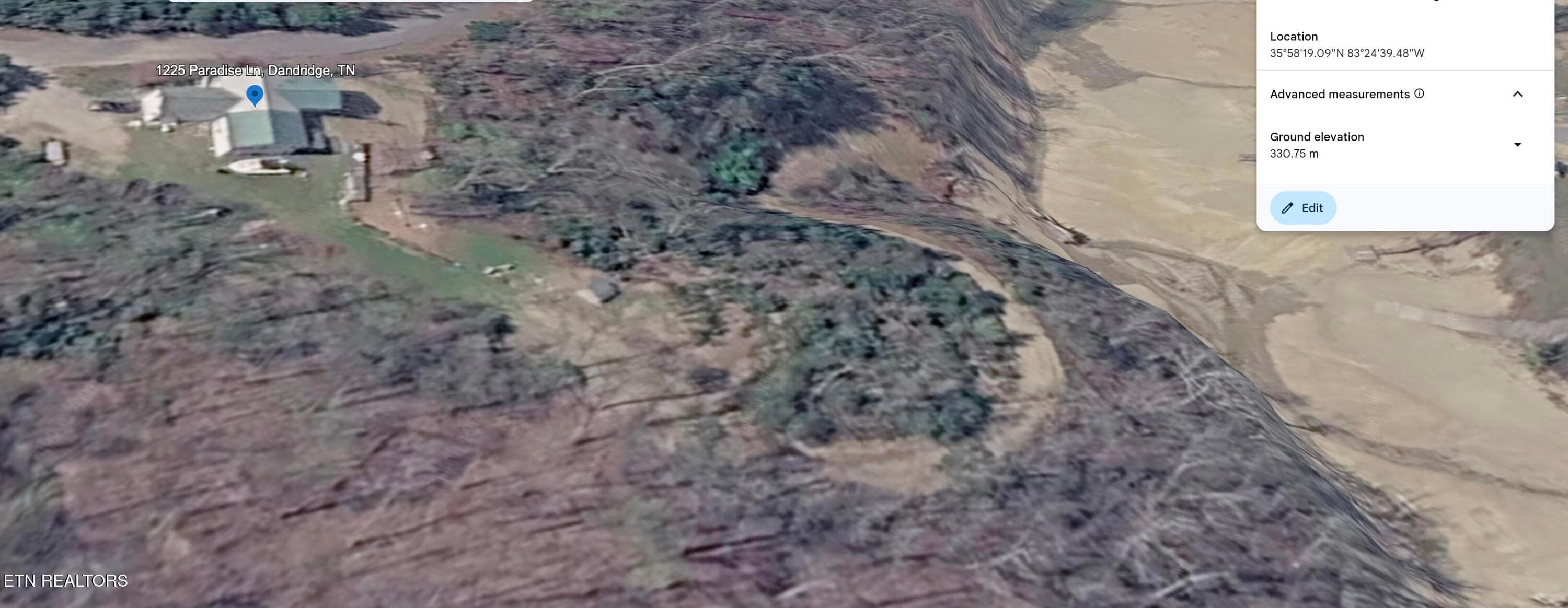 Google Earth Photo - 1225 Paradise Lane, Dandridge, TN 37725