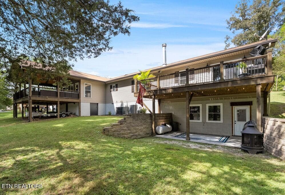 Back of home and Lower Level access - 205 Channel Drive, Loudon, TN 37774, Loudon