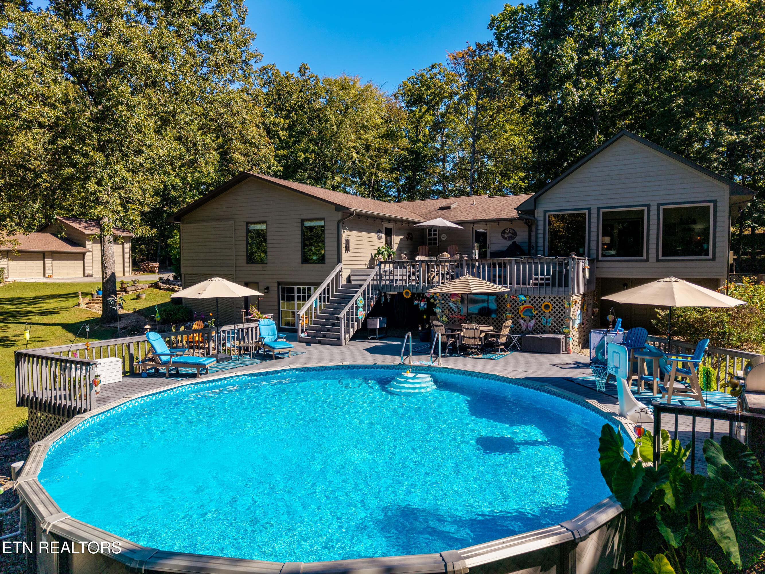 Extensive decking @ pool - 1845 Tree Tops Lane, Seymour, TN 37865, Seymour