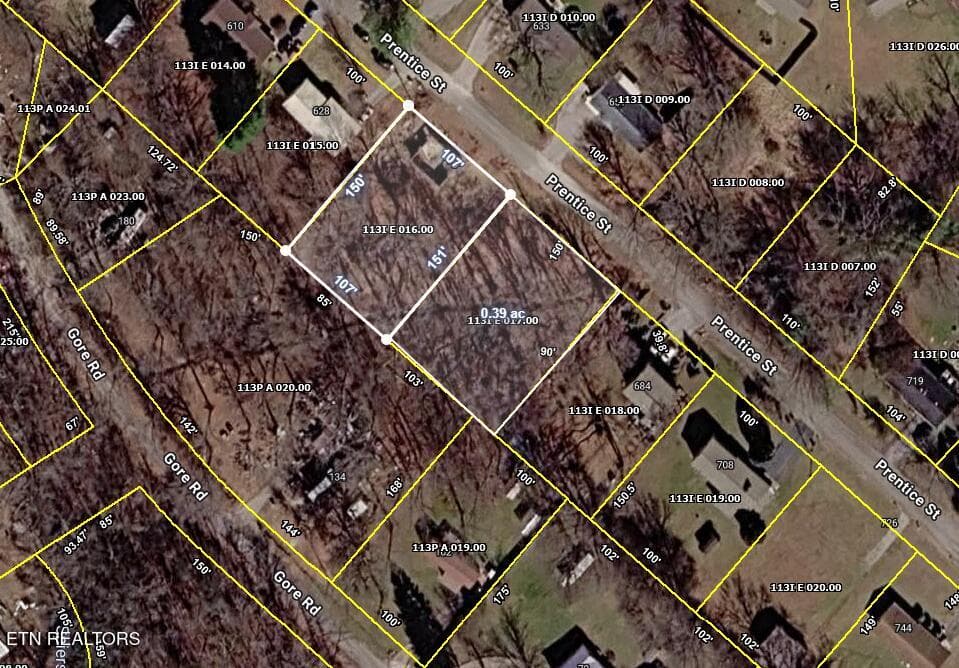 Aerial Map-Lot#35&36 Prentice St. - Prentice St. - Lots 35 & 36, Crossville, TN 38555
