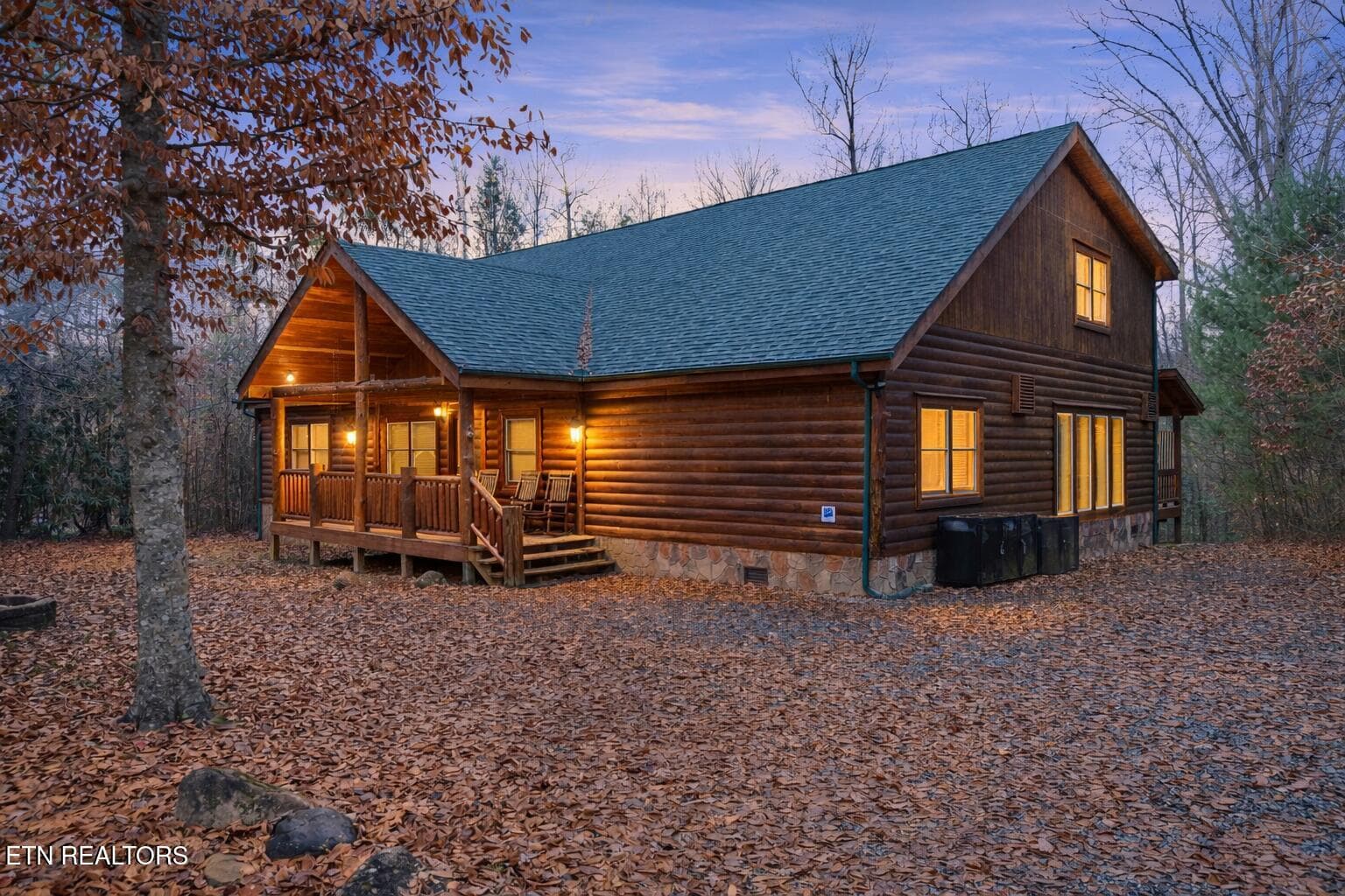 Twilight exterior Firepit of 220 Amet Wa - 220 Amet Way, Cosby, TN 37722, Cosby