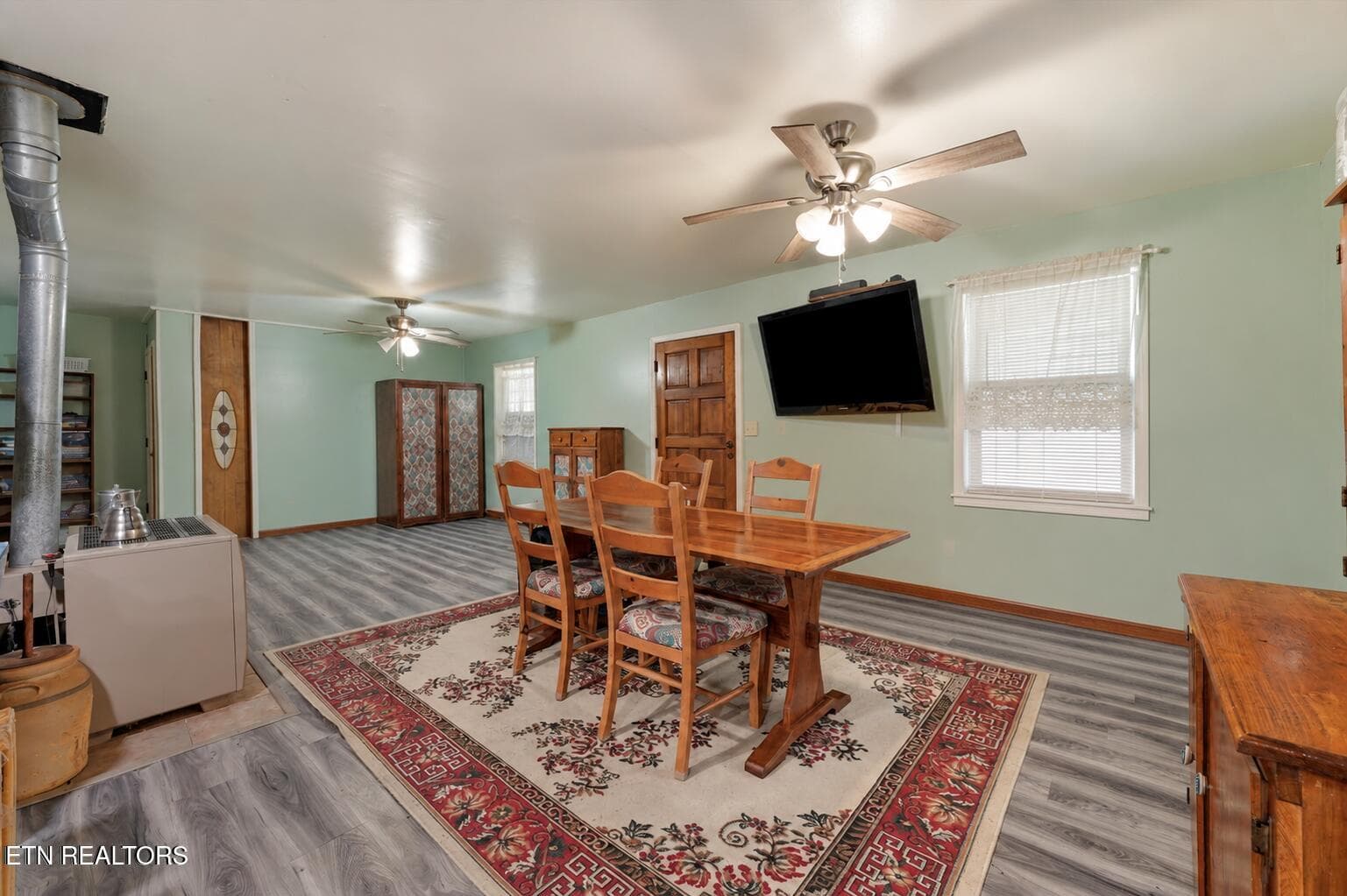 living rm/dining rm main house - 1223 Rocky Flats Rd, Cosby, TN 37722, Cosby