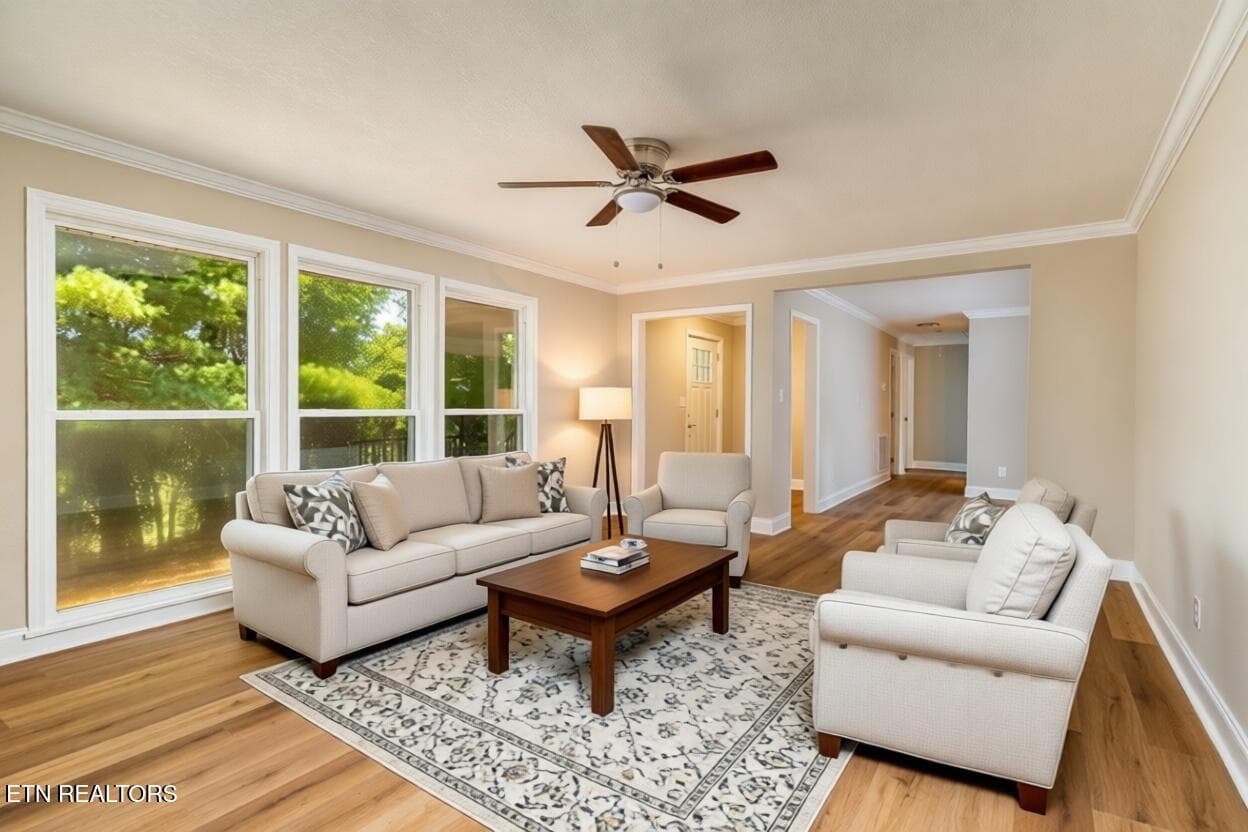 Living Area Virtually Staged - 700 Lakeview Drive, Loudon, TN 37774