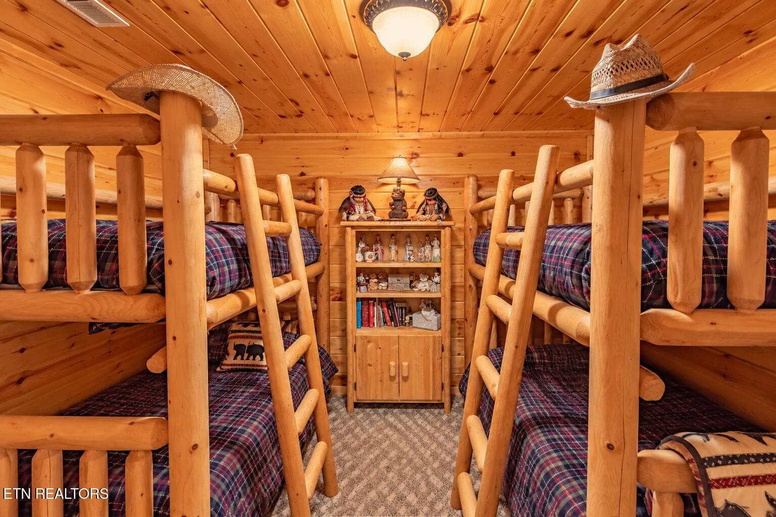 Symmetrical Rustic Cabin Bunk Room - 3341 Sugar Maple Loop Rd, Sevierville, TN 37862