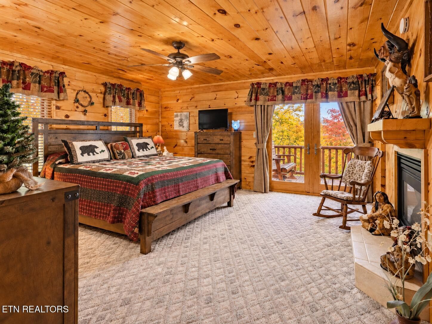 Rustic Cabin Bedroom in Autumn Glow - 3341 Sugar Maple Loop Rd, Sevierville, TN 37862