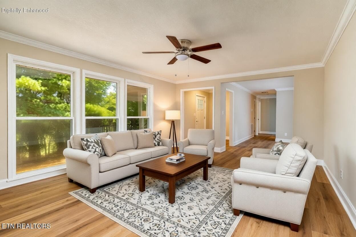 Living Area Virtually Staged - 700 Lakeview Drive, Loudon, TN 37774