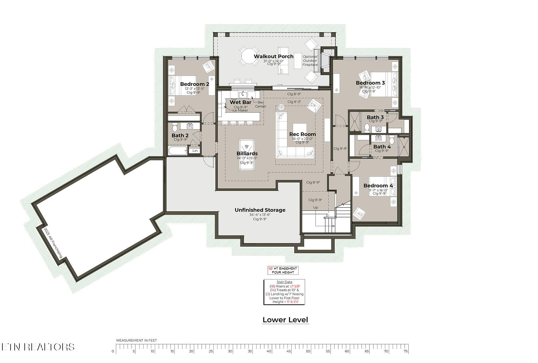 Mitchell INV-Lower Level Floor Plan - 1839 Oakum Court, Lenoir City, TN 37772, Lenoir City
