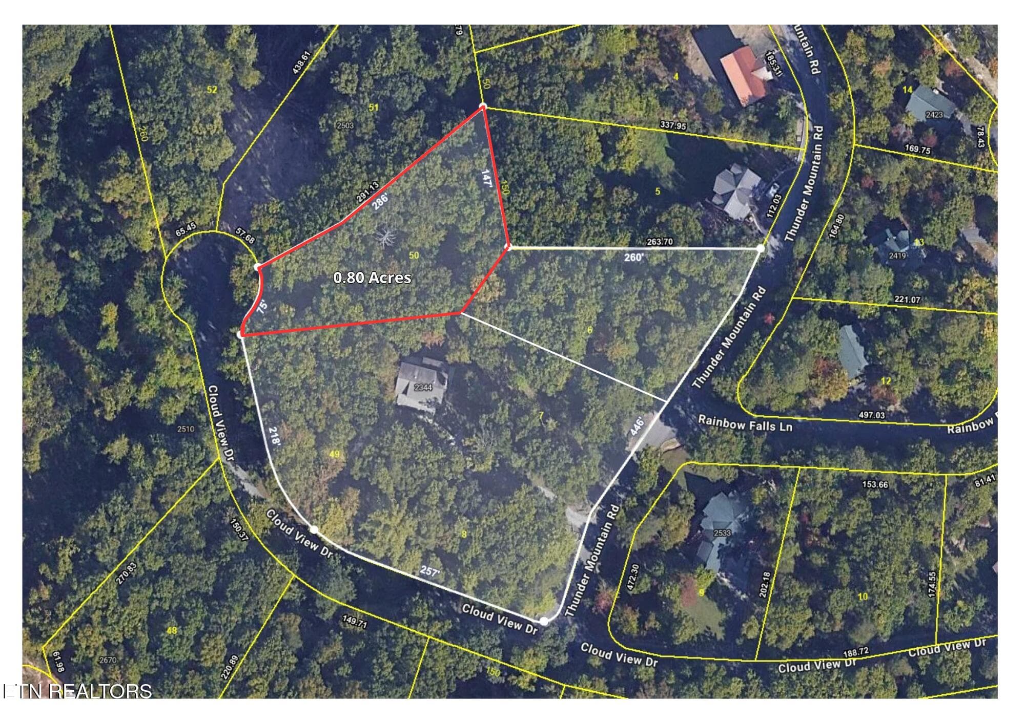 2344 Thunder Mtn Topography (1) - Lot # 50 Cloud View Drive, Sevierville, TN 37862, Sevierville