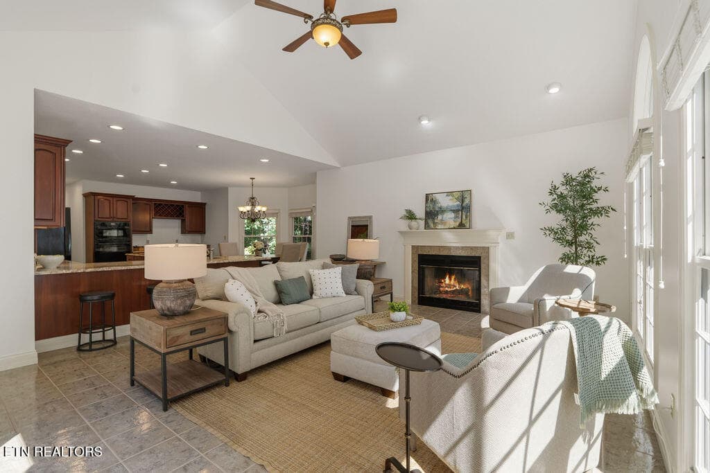 Family Room With Fireplace - 631 Tanasi Lane, Loudon, TN 37774, Loudon