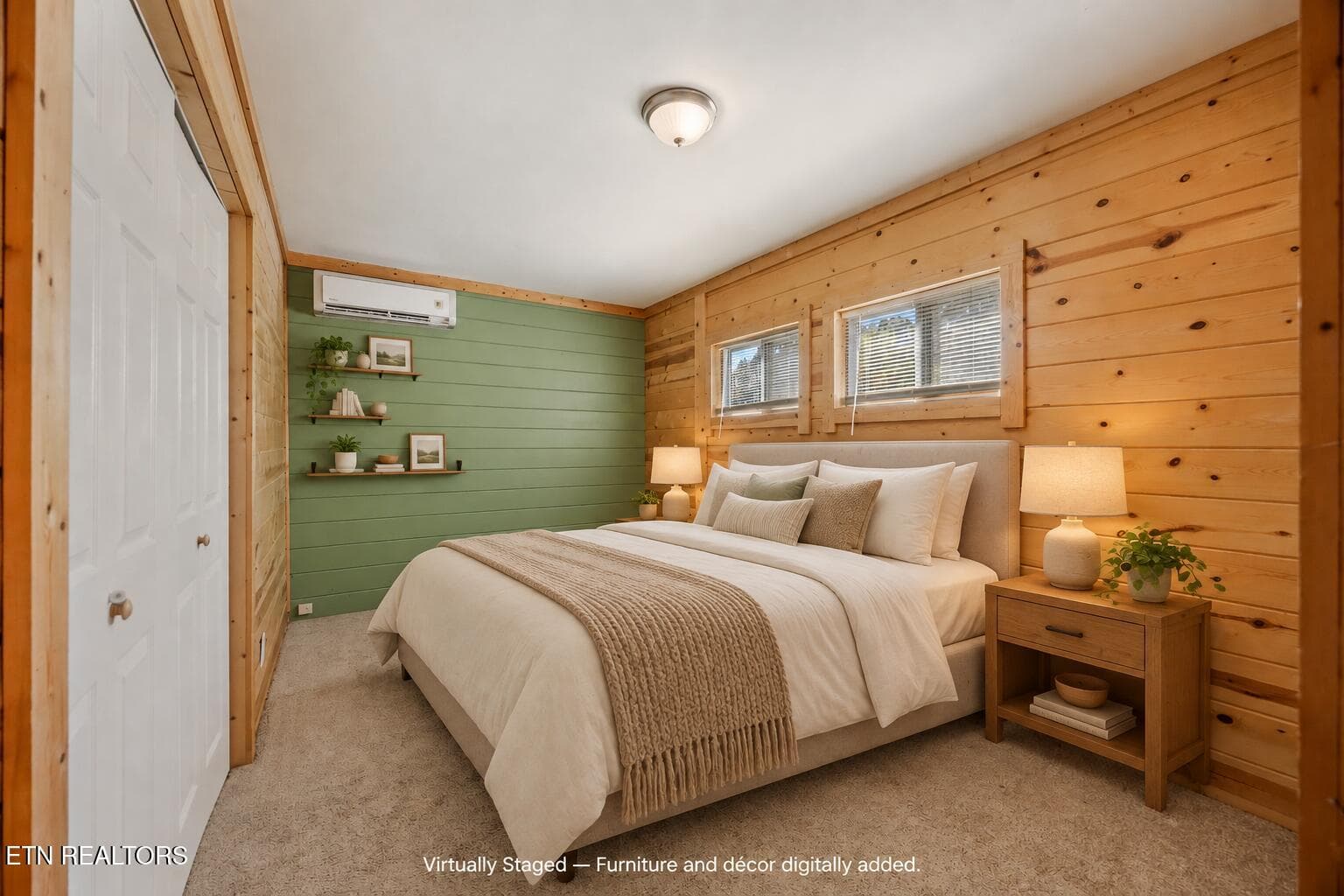 Warm neutral bedroom staging-2 - 4300 Browder Hollow Rd, Lenoir City, TN 37771, Lenoir City