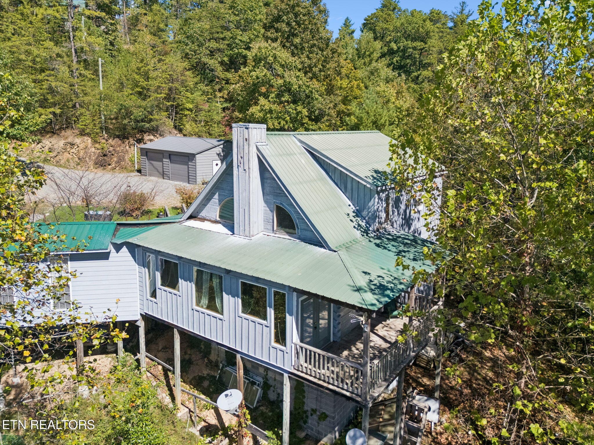 Back of house Drone - 1243 Carrs Creek Rd, Townsend, TN 37882, Townsend