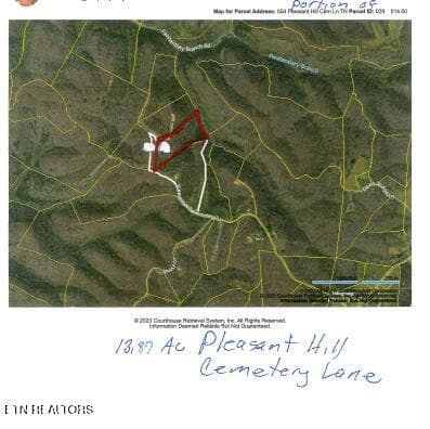 AERIAL VIEW MAP - 580 Pleasant Cemetery Lane, Gainesboro, TN 38562, Gainesboro