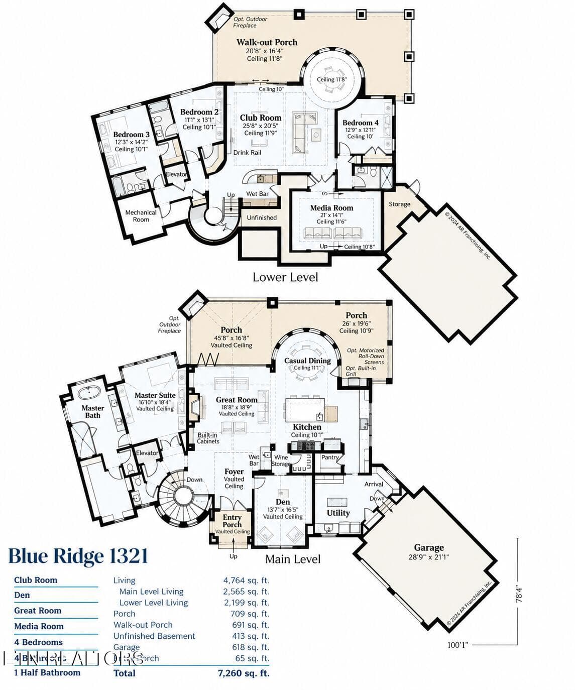 Blue Ridge 1321 Architectural Floor Plan - 368 Windlass Drive, Lenoir City, TN 37772, Lenoir City