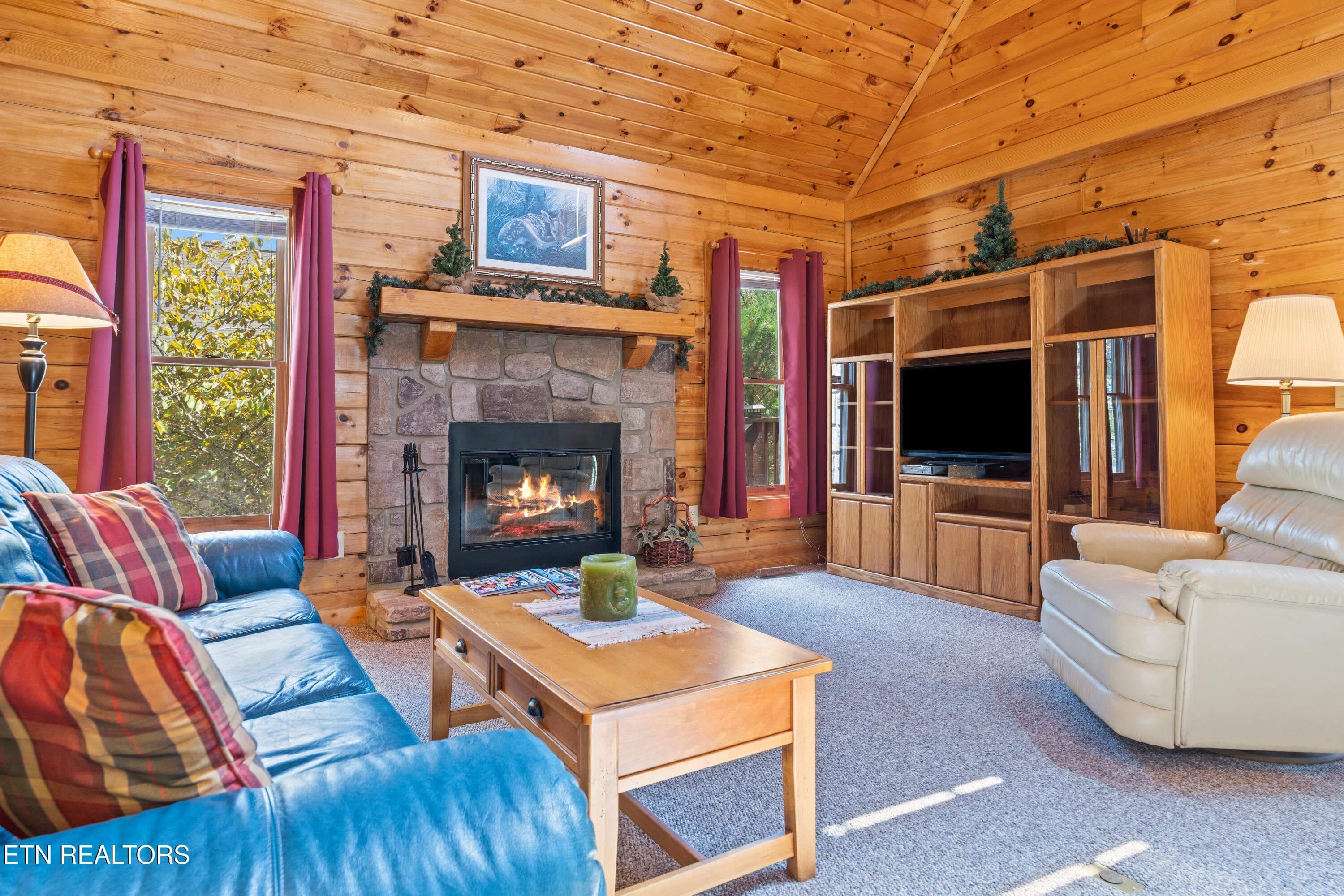 2234 LR with Fireplace angle - 2234 Eagle Feather Drive, Sevierville, TN 37876, Sevierville