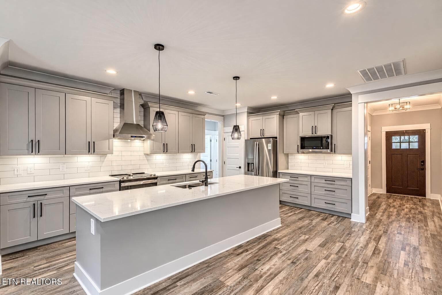 Modern Gray Kitchen and Entryway - 323 Shadows Lawn Drive, Athens, TN 37303