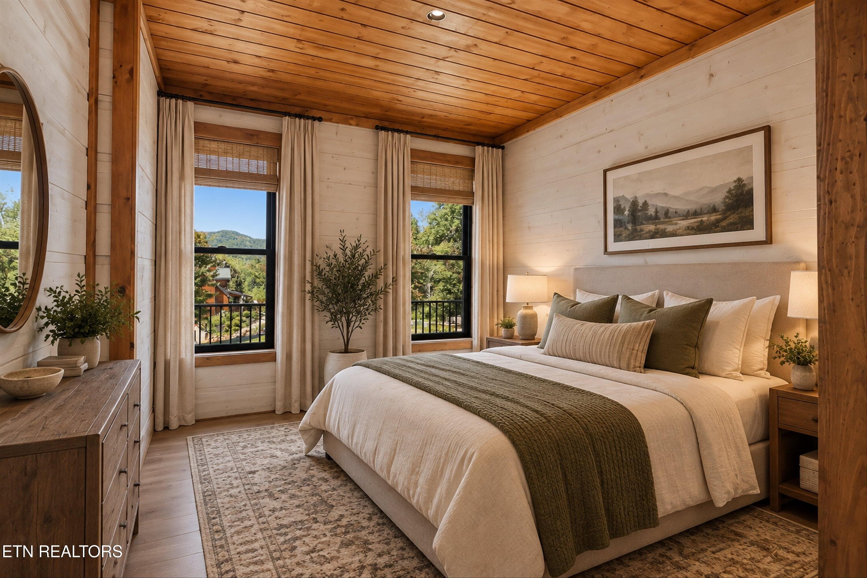 Virtually Staged Bedroom Main Level - 3158 Thomas Headrick Rd, Sevierville, TN 37862, Sevierville