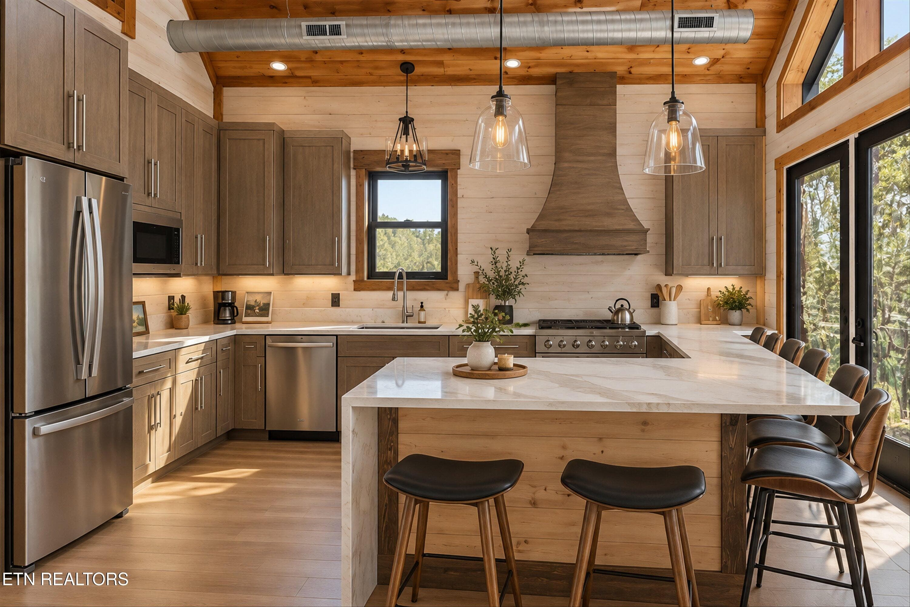 Virtually Staged Kitchen Main Leel - 3158 Thomas Headrick Rd, Sevierville, TN 37862, Sevierville
