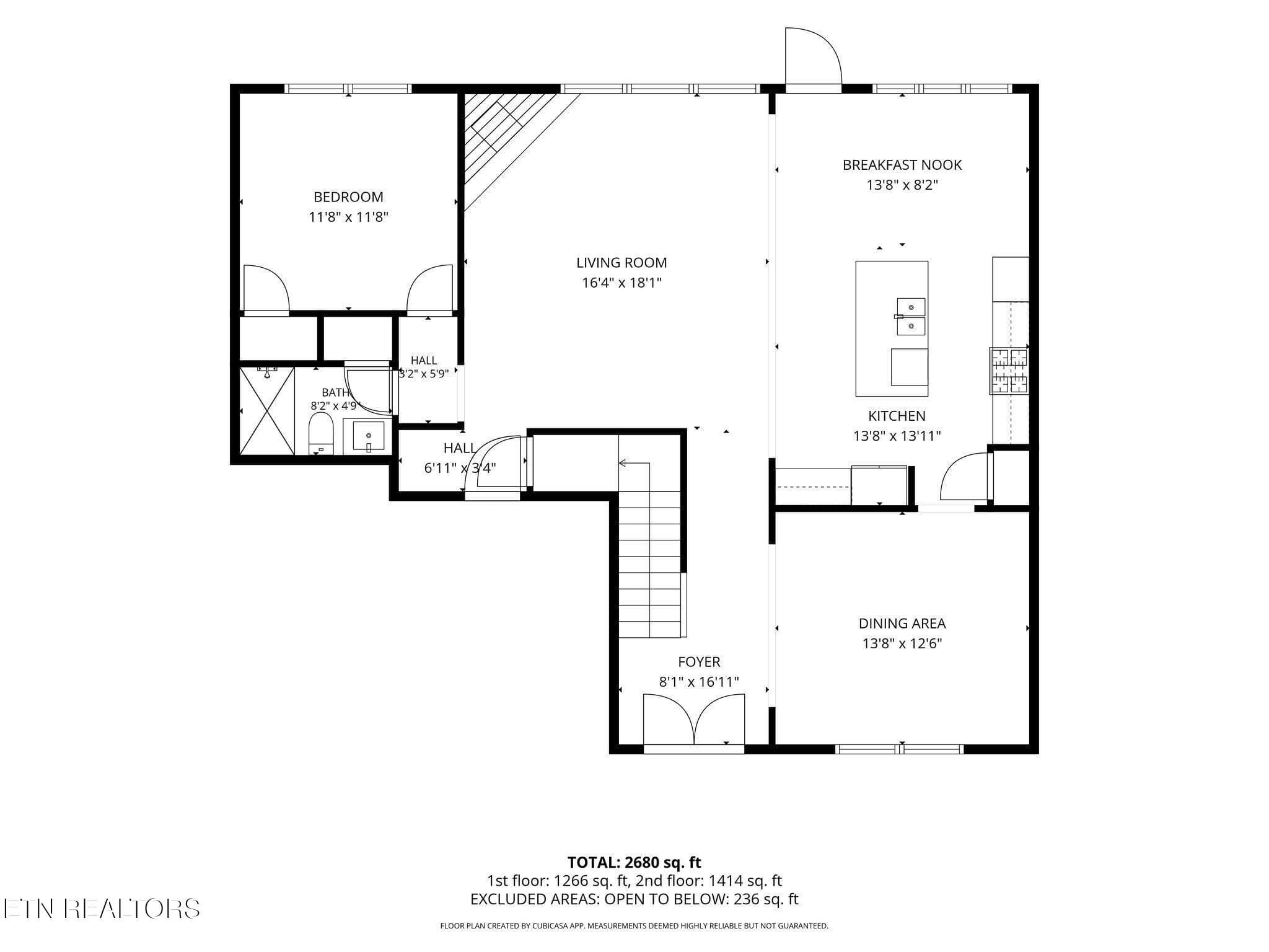 floor plan- main level - 2039 Highland Ridge Lane, Knoxville, TN 37932, Knoxville