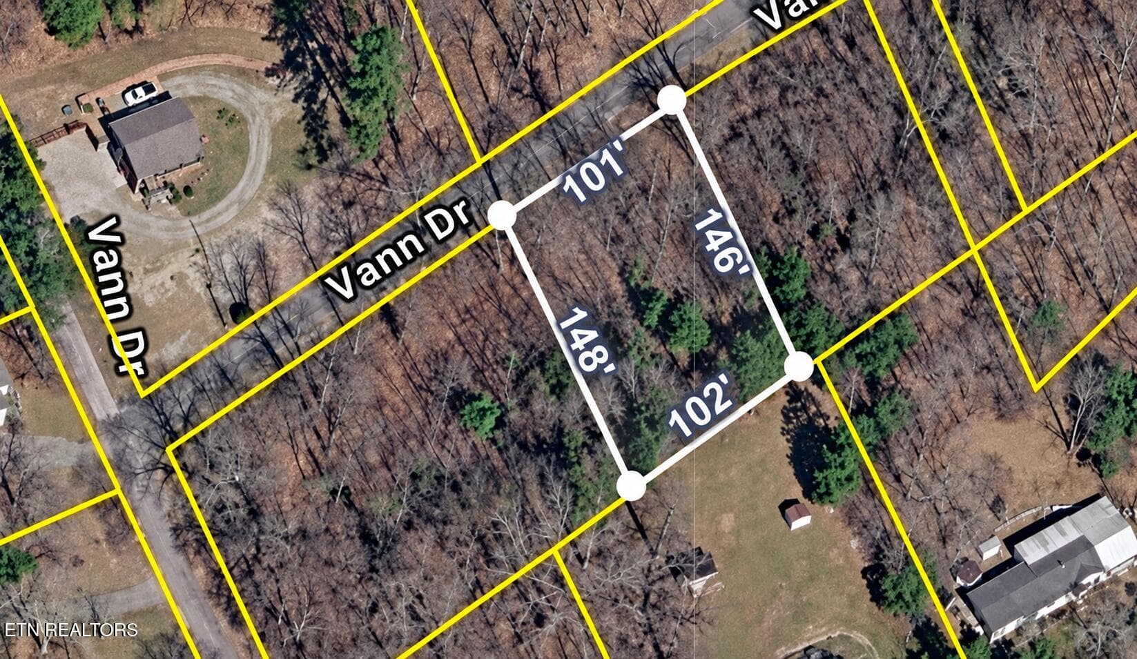 Aerial parcel map along Vann Dr - 232 Vann Drive, Harriman, TN 37748, Harriman