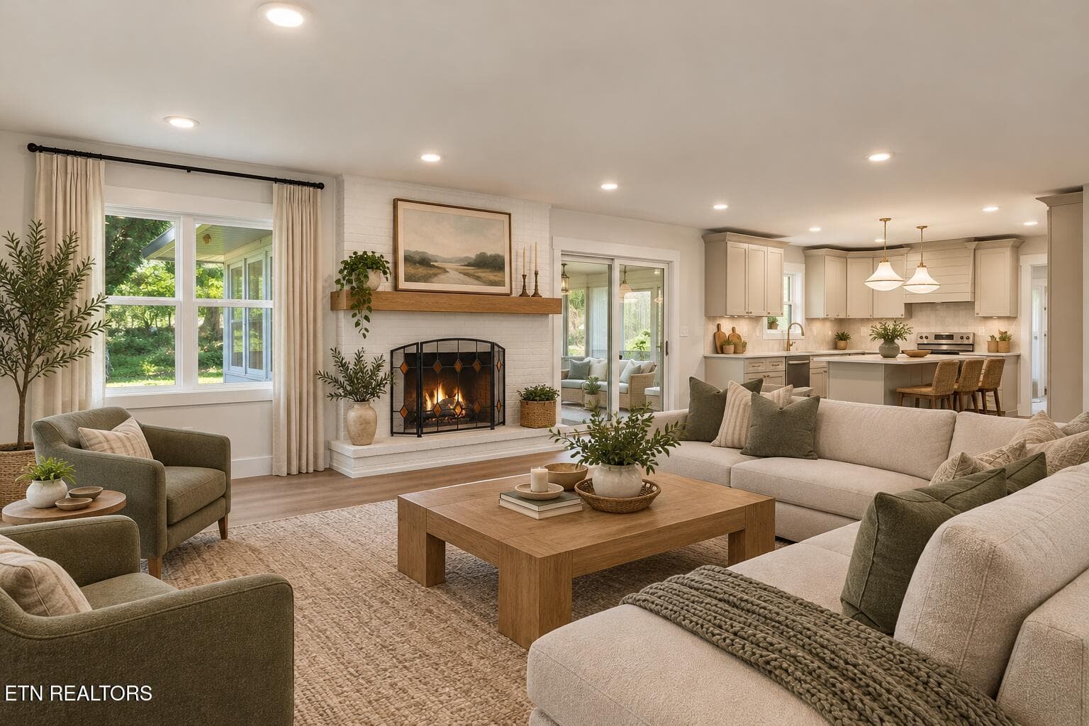 virtual staging fireplace - 1504 Roane State Hwy, Kingston, TN 37763
