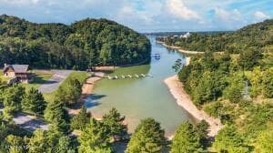 Drone of club house and boat slips - 1728 Stone Bridge Drive, Dandridge, TN 37725