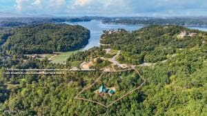 Drone of property and Douglas Lake - 1728 Stone Bridge Drive, Dandridge, TN 37725