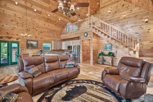 Living room and upstairs balcony - 1728 Stone Bridge Drive, Dandridge, TN 37725