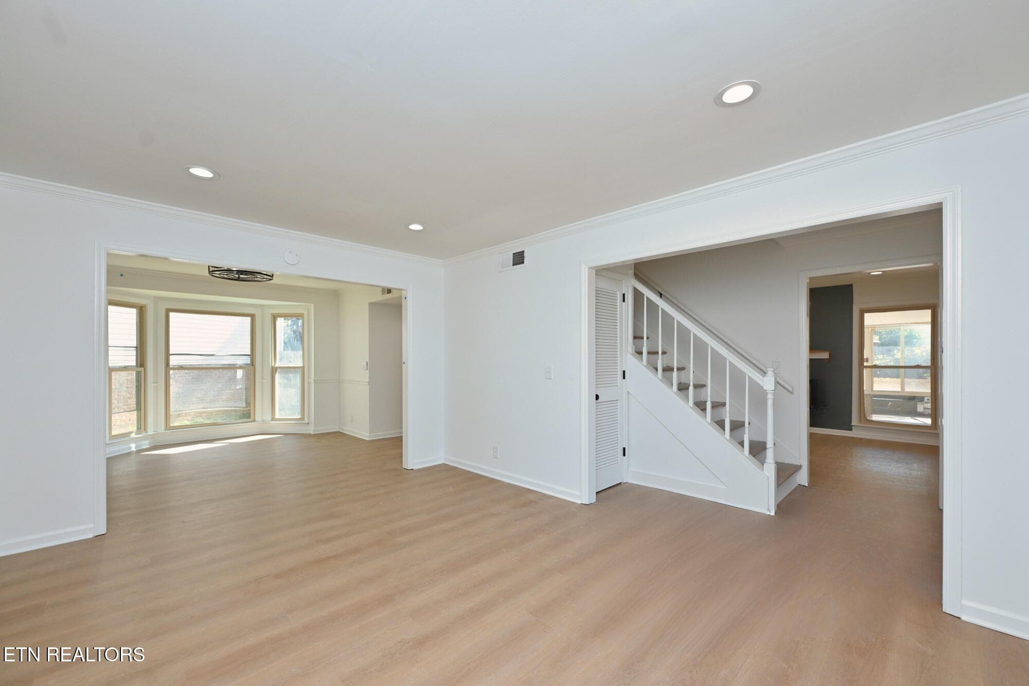 Flex space, stairs, and view of dining - 5412 Hunters Ridge, Nashville, TN 37211