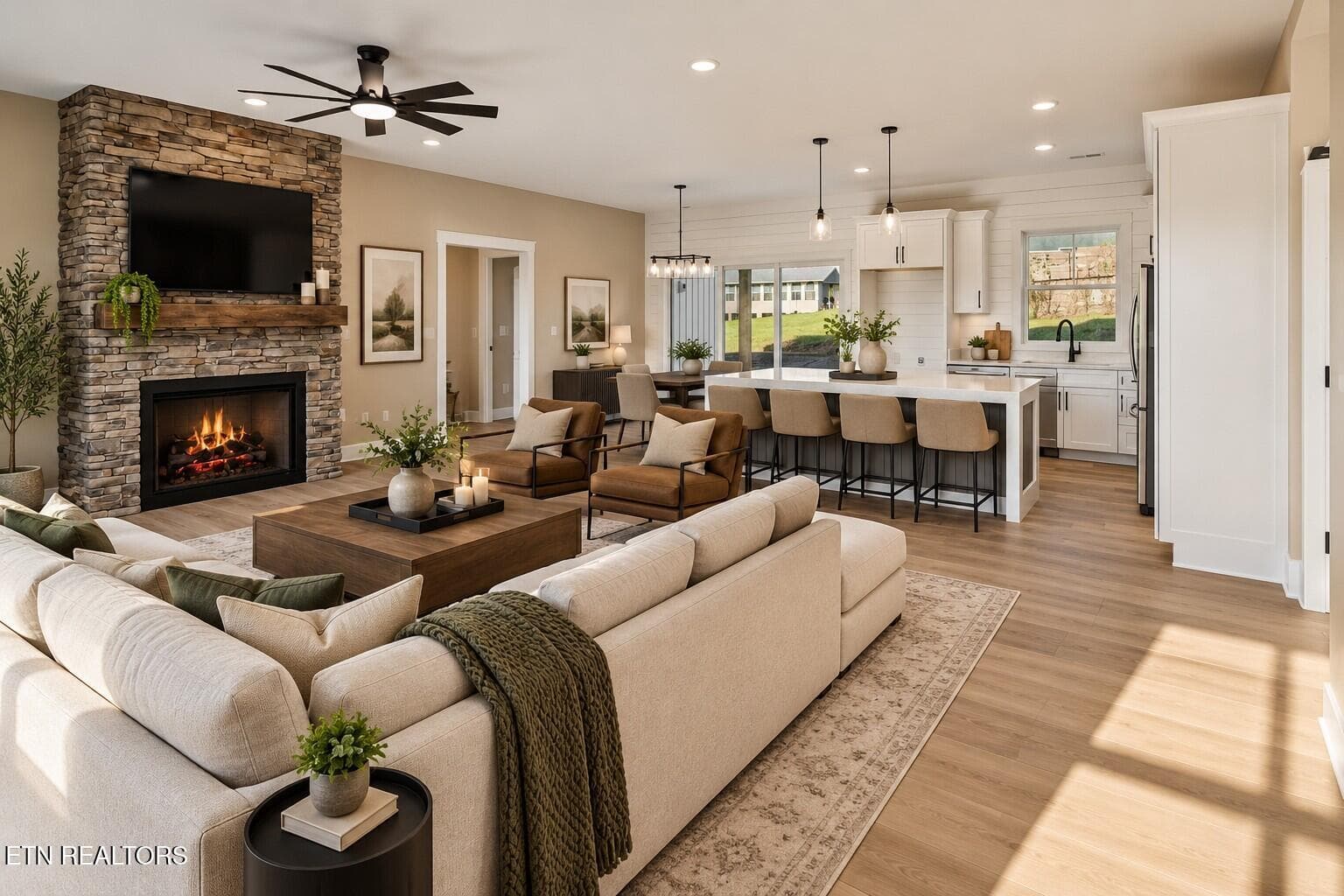 living room virtually staged 2 - 1259 Stewart St, Sevierville, TN 37876