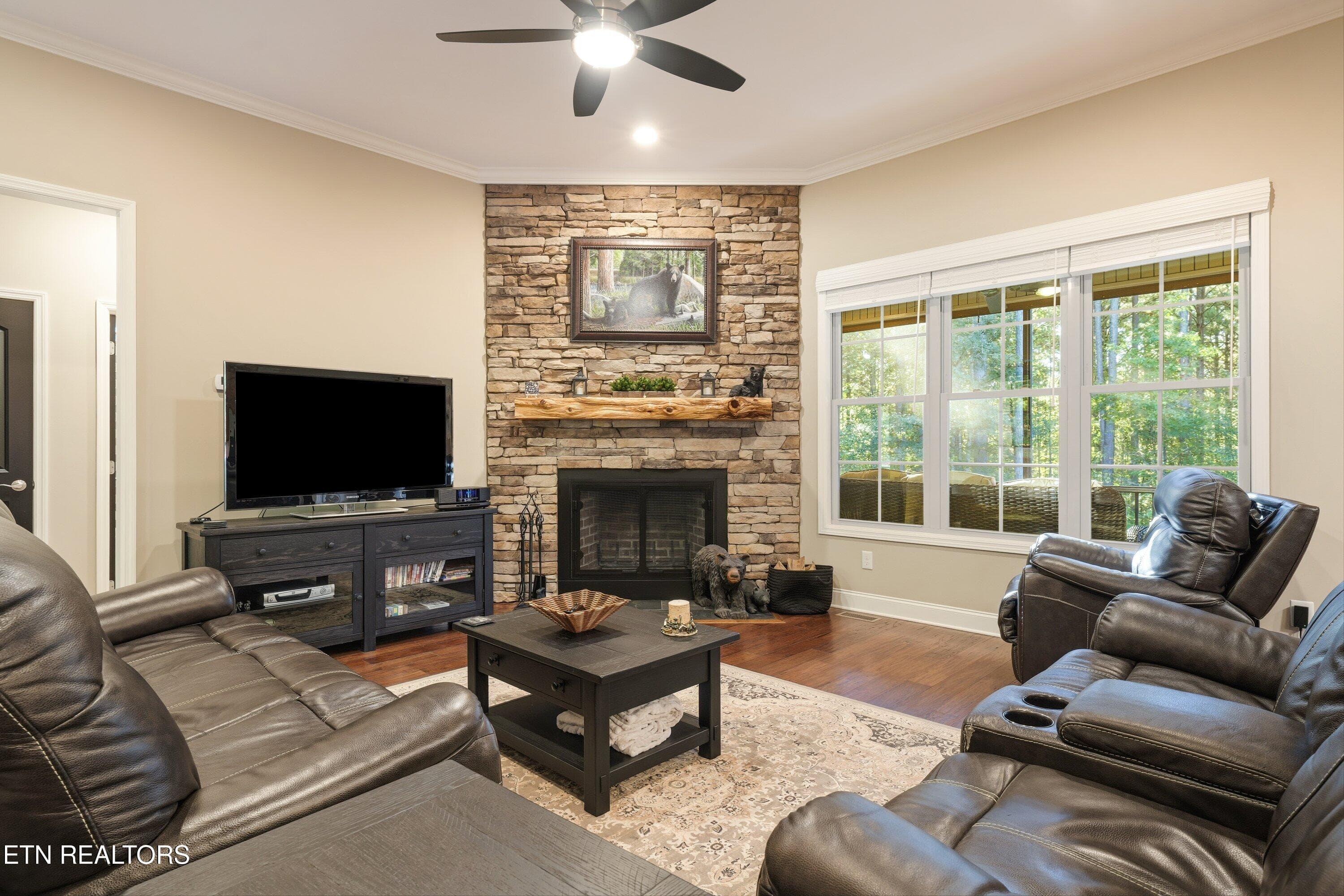 Woodburning stone fireplace - 1739 Grand Pine Point, Maryville, TN 37801, Maryville