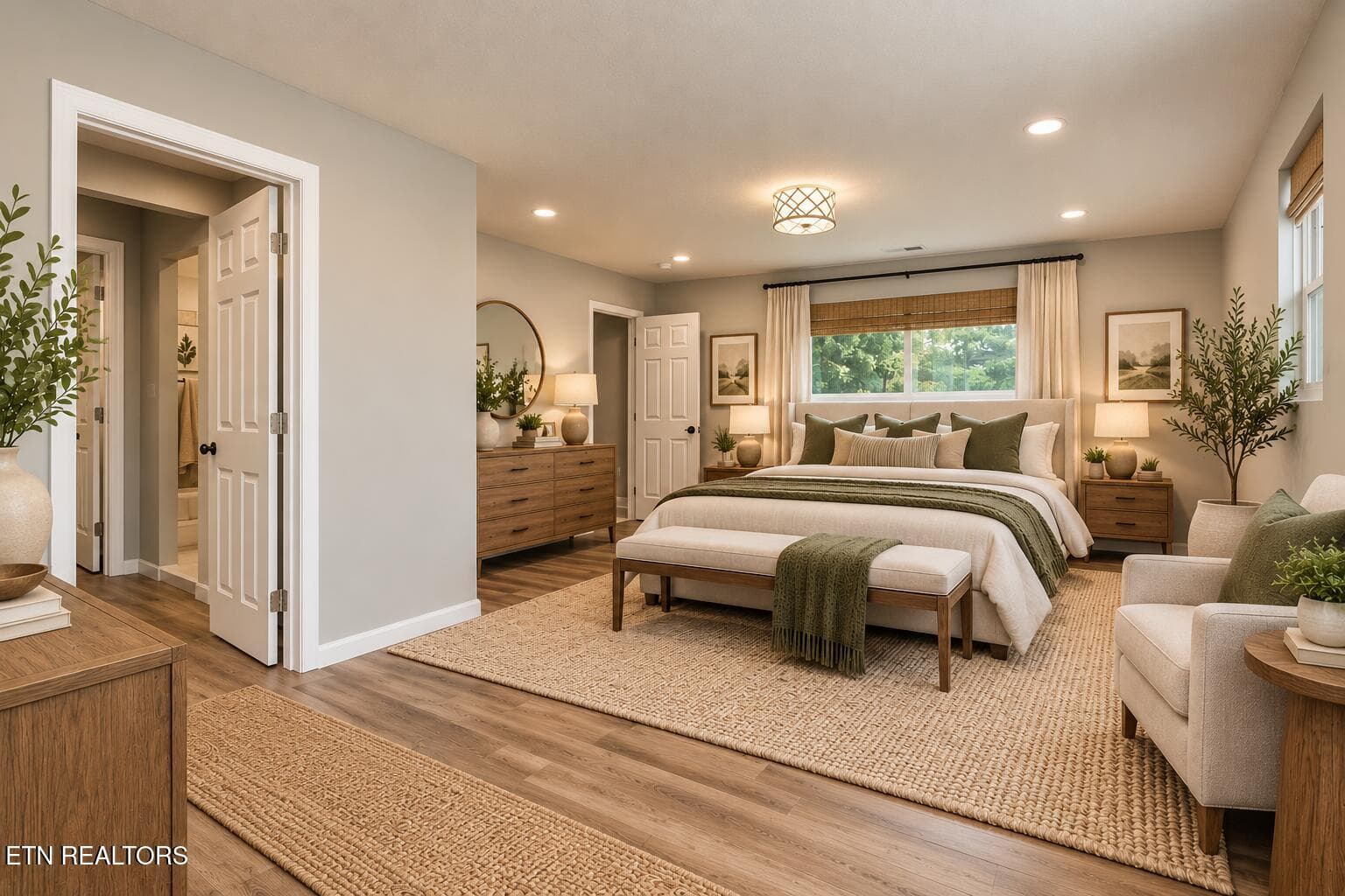 Warm Neutral Master Bedroom Retreat - 242 Oak St, Maynardville, TN 37807