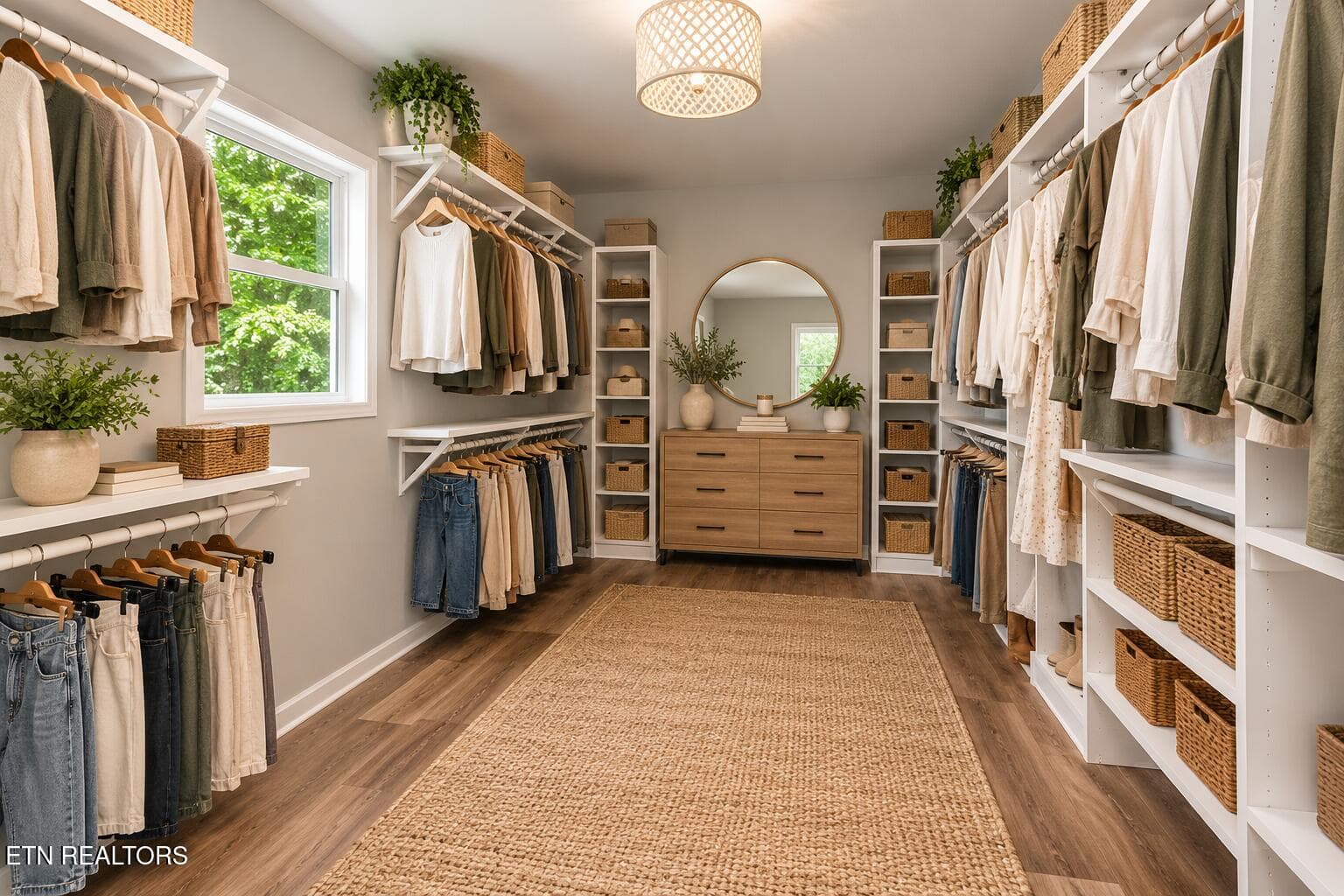 Warm Neutral Walk-In Closet retreat - 242 Oak St, Maynardville, TN 37807