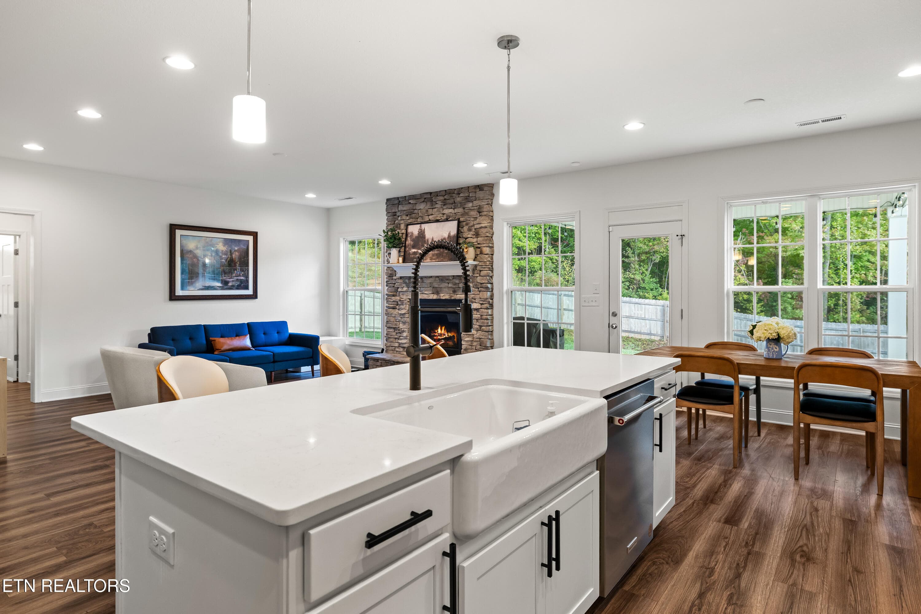 Great room from kitchen - 8861 Yellow Aster Rd, Knoxville, TN 37931, Knoxville