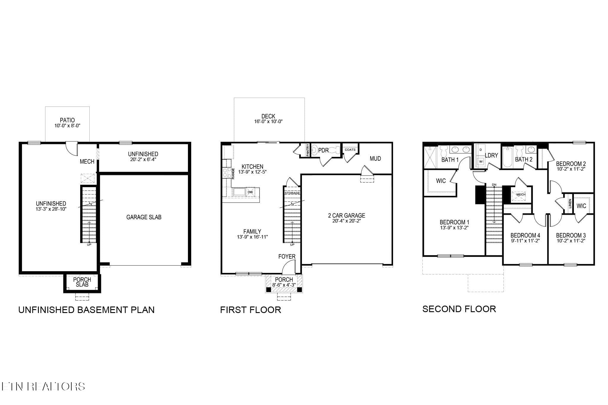 Glendale - Floor Plans w Basement 2048x1 - 7534 Spindale Road, Knoxville, TN 37918, Knoxville