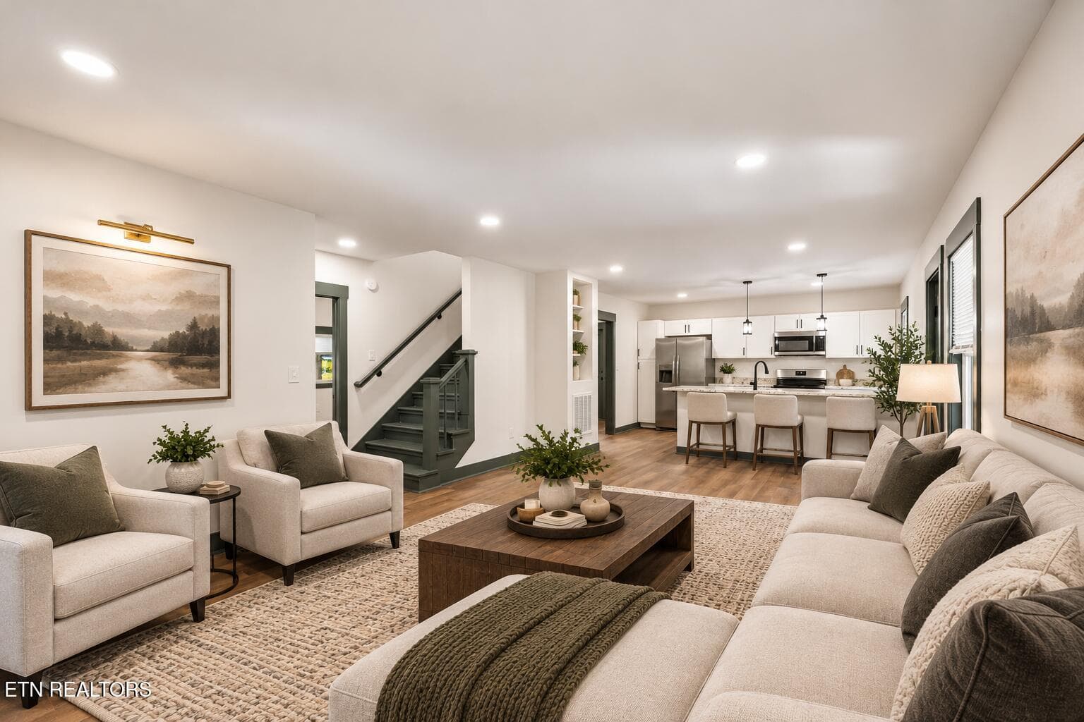 Living room/kitchen staged - 2746 Linden Ave, Knoxville, TN 37914, Knoxville