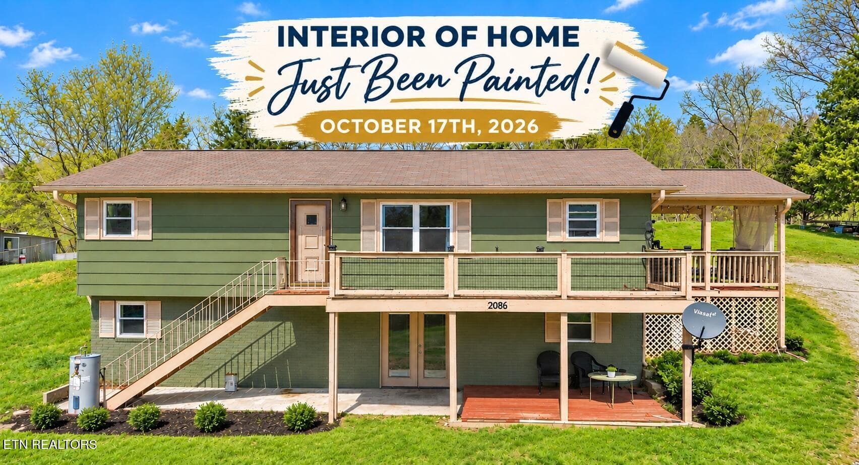 Freshly Painted Green Raised Ranch - 2086 Hickory Valley Rd, Maynardville, TN 37807