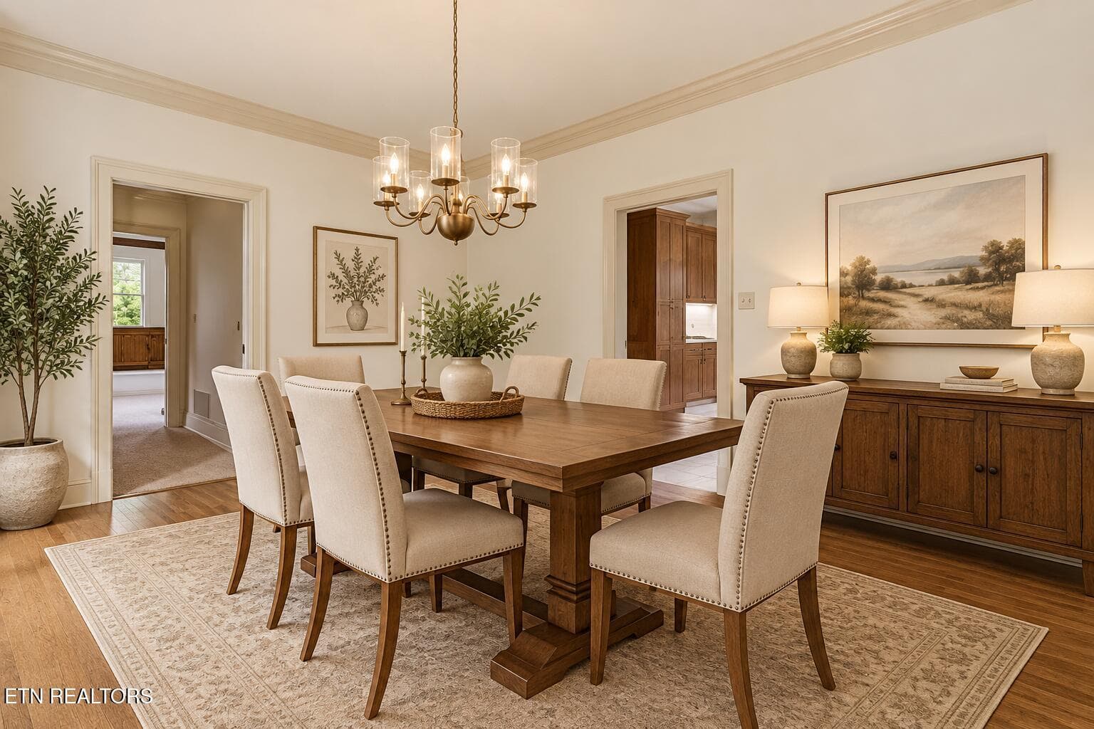 Virtually staged dining room - 108 Amanda Place, Oak Ridge, TN 37830