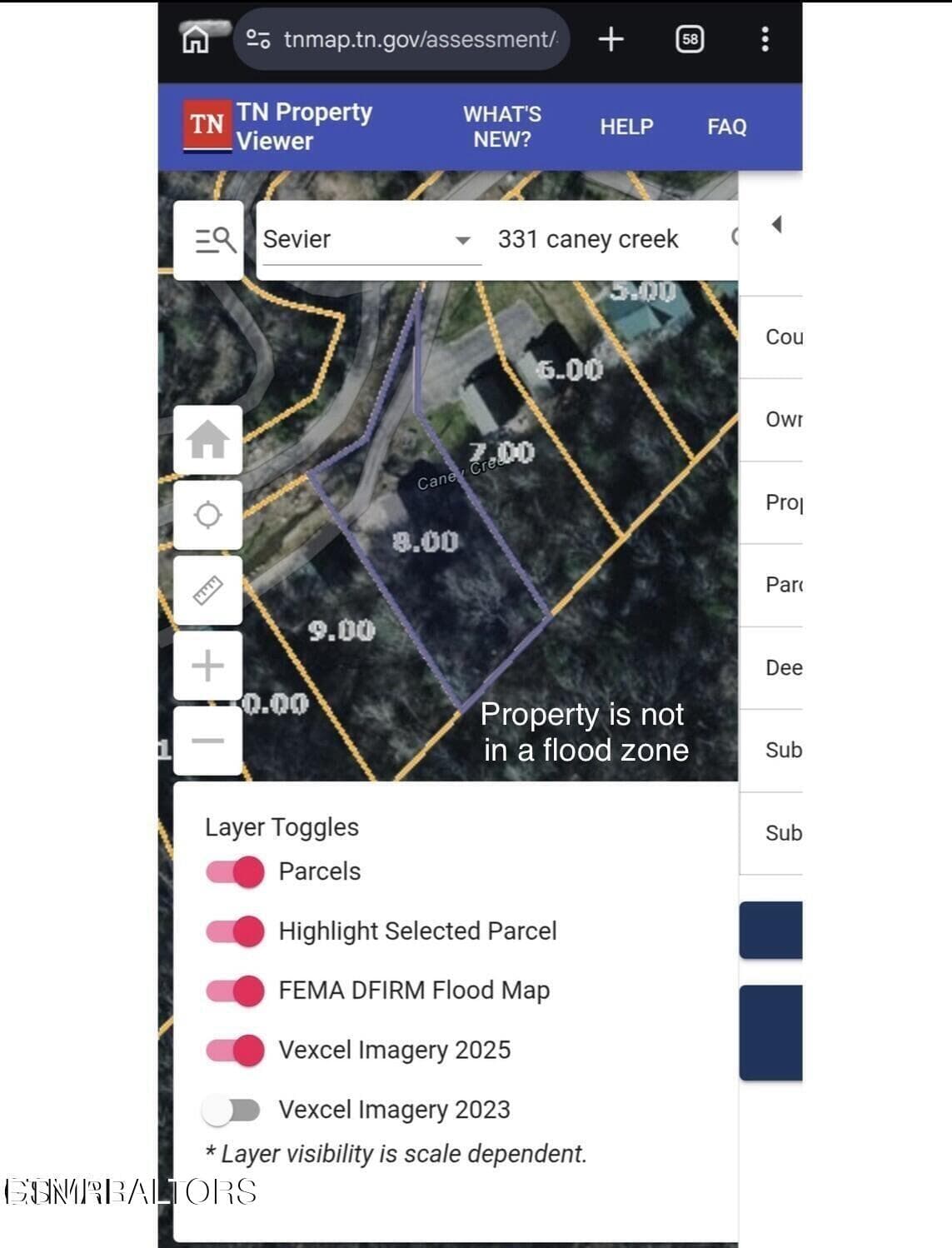 Caney flood map - 331 Caney Creek Rd, Pigeon Forge, TN 37863